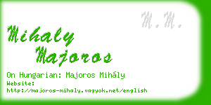 mihaly majoros business card